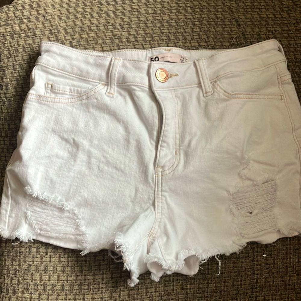 White denim shorts